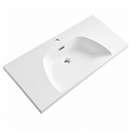Single-Bowl Solid Surface Drop-In Vanity Top Basin with Sculpted Bowl RSK1200 – 1200 × 460 × 190 mm