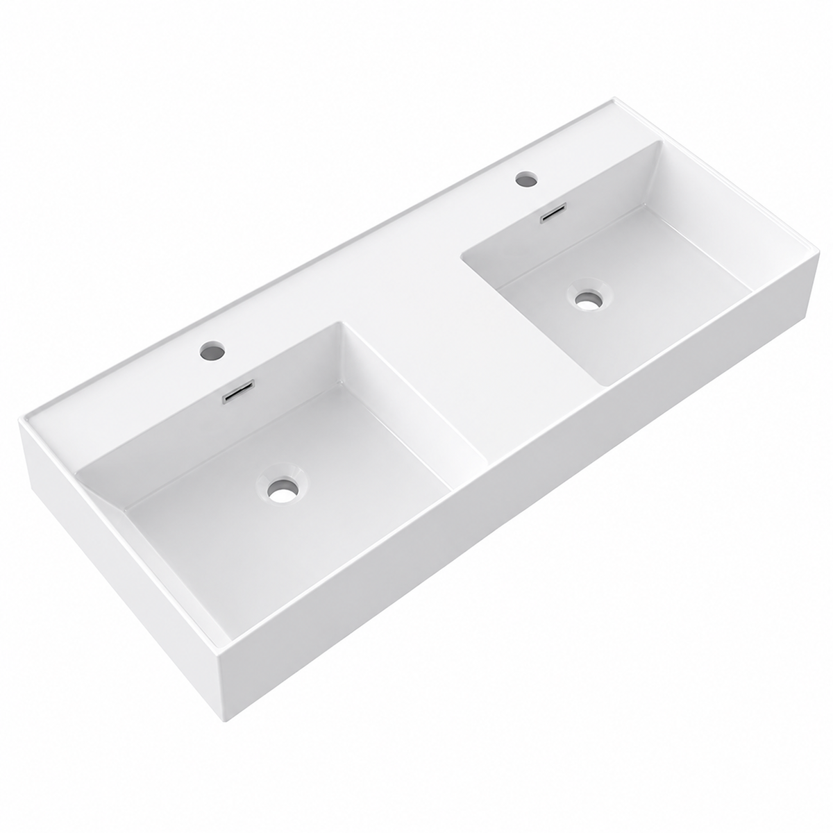 Rectangular Solid Surface Vessel Basin With Pre-Drilled Tap Hole RSM1000D – 1000 × 460 × 175 mm · Double Bowl