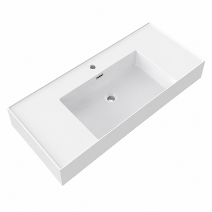 Rectangular Solid Surface Vessel Basin With Pre-Drilled Tap Hole RSM1200 – 1200 × 460 × 175 mm