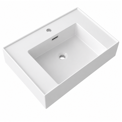Rectangular Solid Surface Vessel Basin With Pre-Drilled Tap Hole RSM600 – 600 × 460 × 175 mm