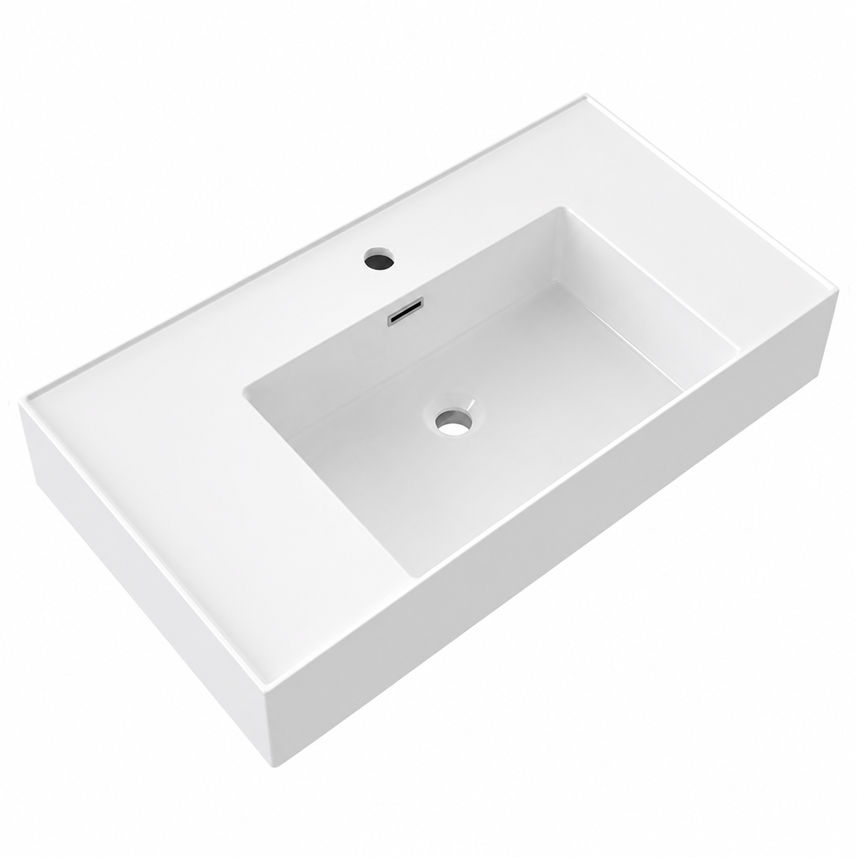 Rectangular Solid Surface Vessel Basin With Pre-Drilled Tap Hole RSM900 – 900 × 460 × 175 mm