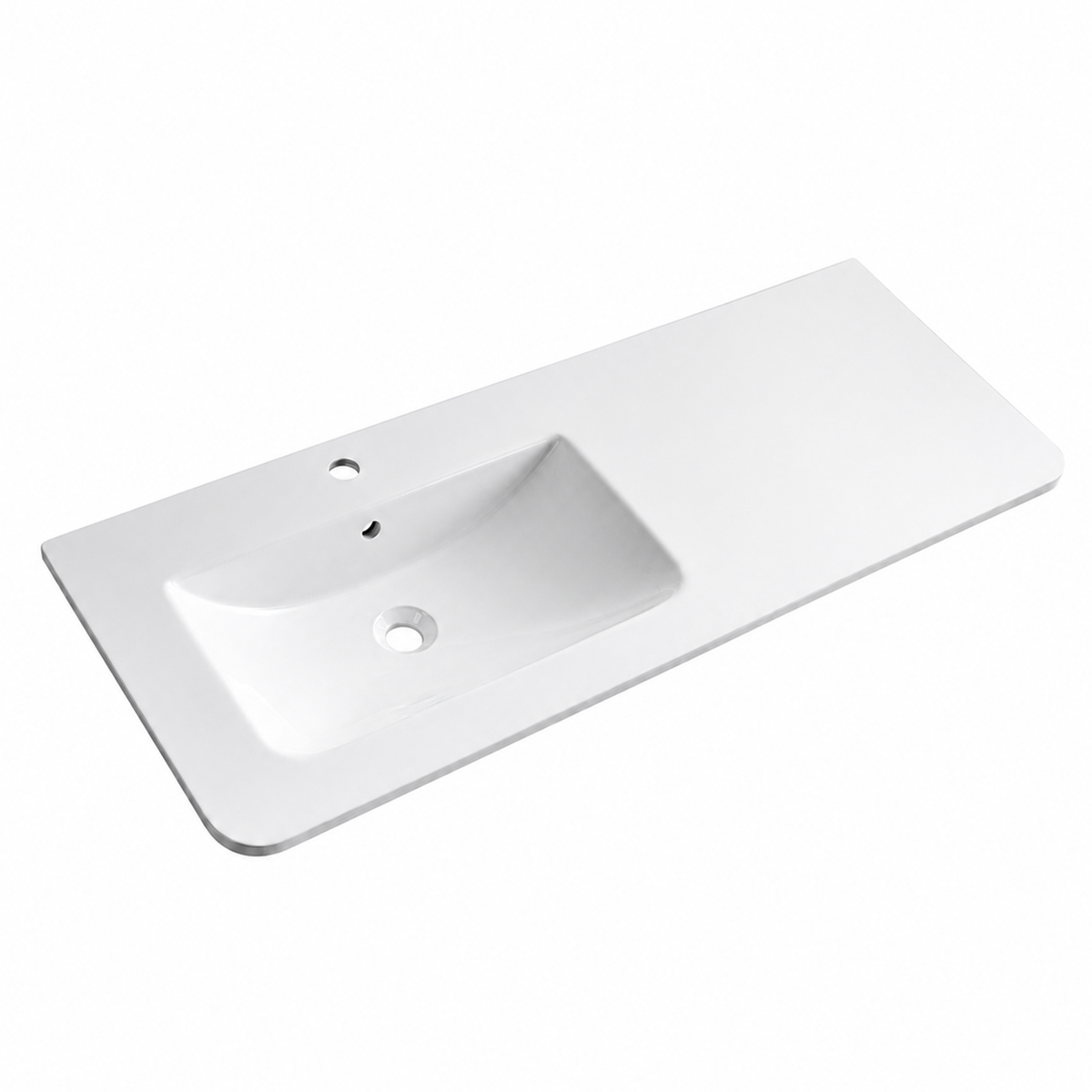 Rectangular Solid Surface Vanity-Top Sink with Integrated Single Basin RSS1200L – 1200 × 460 × 140 mm · Left