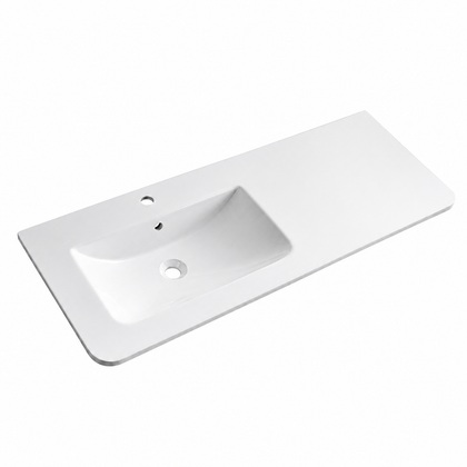 Rectangular Solid Surface Vanity-Top Sink with Integrated Single Basin RSS1200L – 1200 × 460 × 140 mm · Left