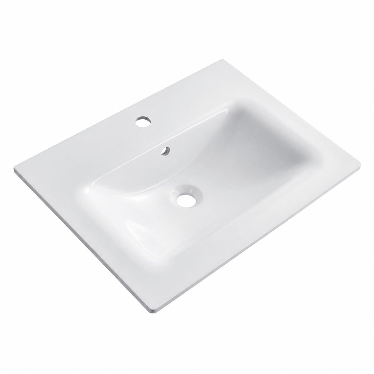 Rectangular Solid Surface Vanity-Top Sink with Integrated Single Basin RSS598 – 598 × 458 × 140 mm