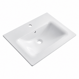 Rectangular Solid Surface Vanity-Top Sink with Integrated Single Basin RSS598 – 598 × 458 × 140 mm