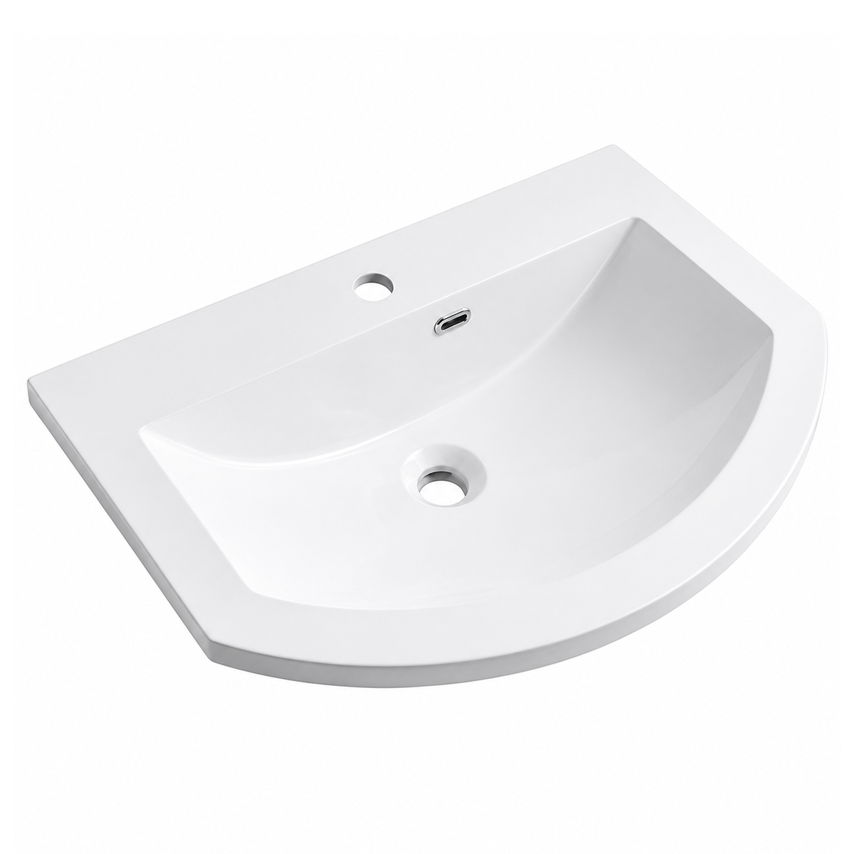 Solid Surface Vanity Top Wash Basin with Integrated Deck RSS650 – 650 × 465 × 175 mm