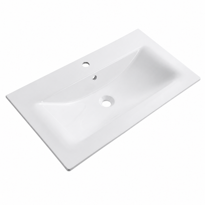 Rectangular Solid Surface Vanity-Top Sink with Integrated Single Basin RSS798 – 798 × 458 × 140 mm