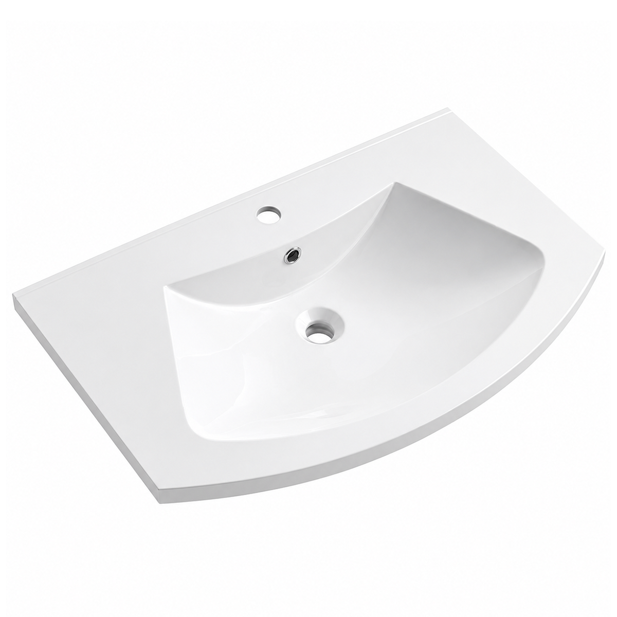 Solid Surface Vanity Top Wash Basin with Integrated Deck RSS800-2 – 800 × 480 × 170 mm · Type 2
