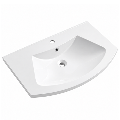 Solid Surface Vanity Top Wash Basin with Integrated Deck RSS800-2 – 800 × 480 × 170 mm · Type 2