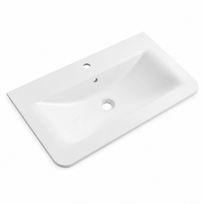 Rectangular Solid Surface Vanity-Top Sink with Integrated Single Basin RSS800-Y – 800 × 460 × 140 mm · Color