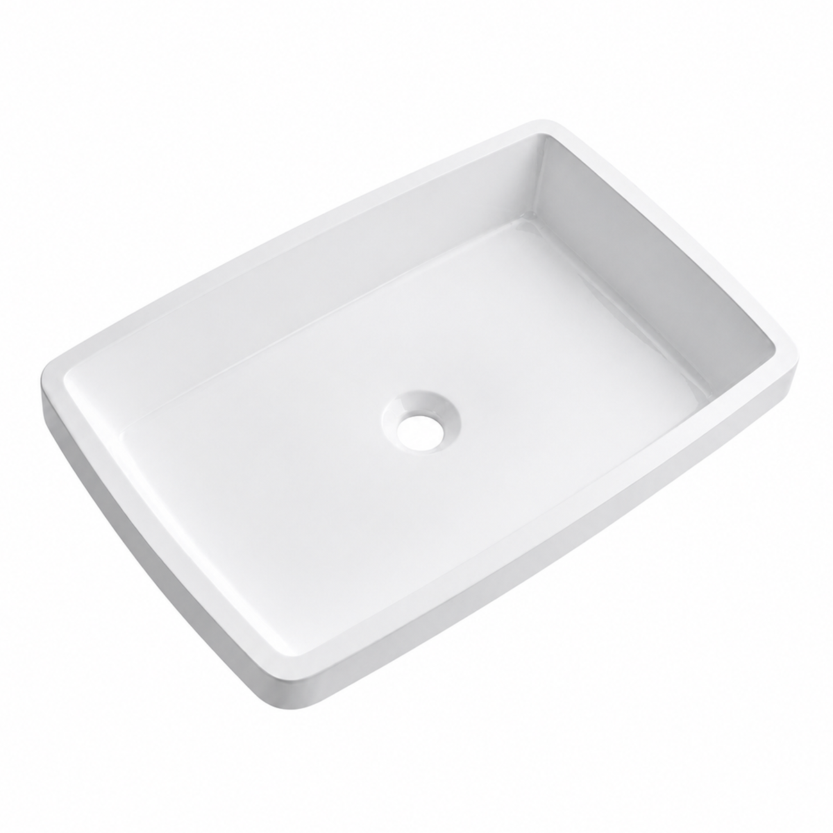 Minimalist Slim-Rim Solid Surface Rectangular Vessel Basin, No Tap Hole 600mm RST600 – 600 × 400 × 116 mm