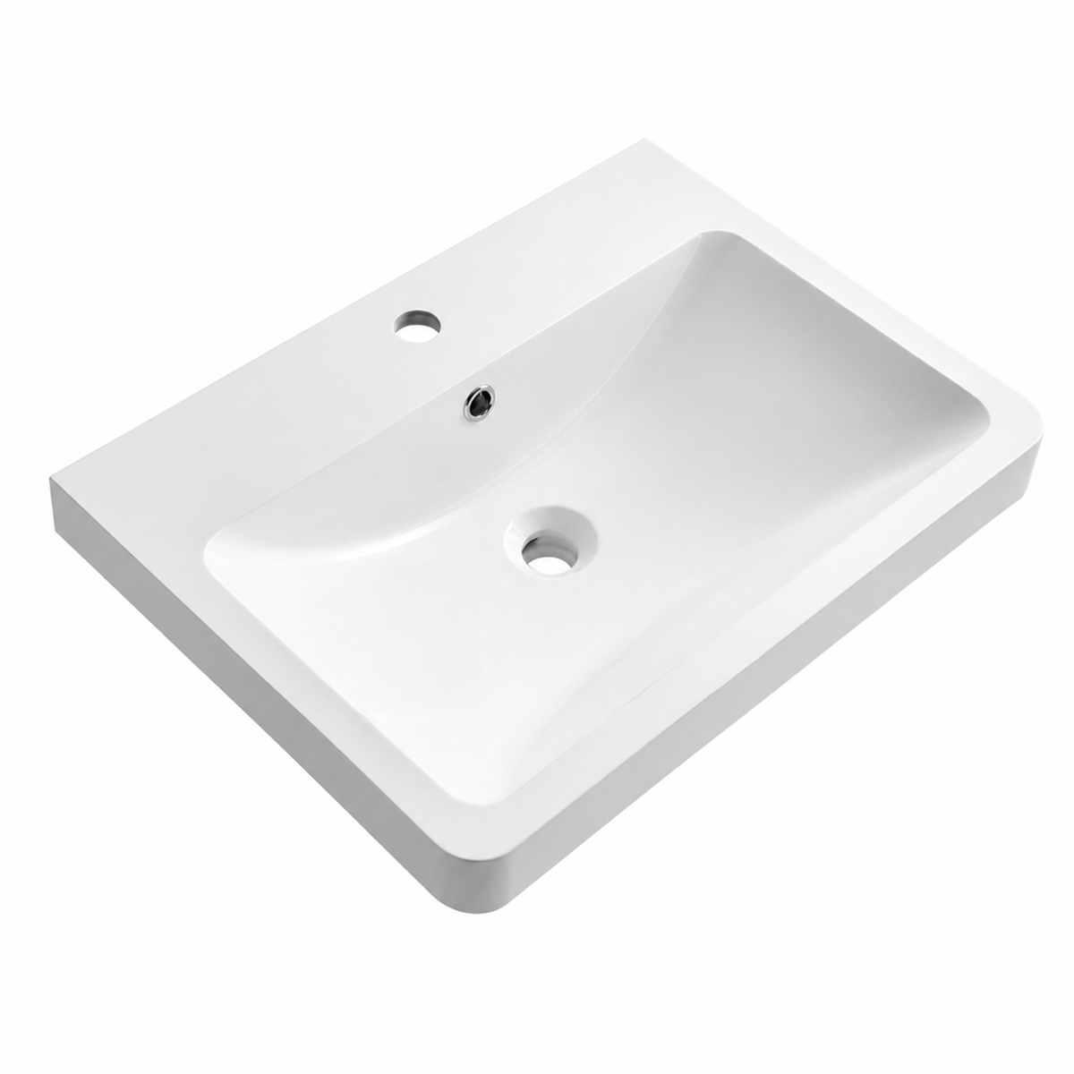 Solid Surface Rectangular Vanity-Top Basin with Integral Overflow RSTG600 – 600 × 450 × 165 mm