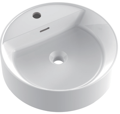 Round Solid Surface Above-Counter Vessel Basin, Cylindrical Drum Bowl RSTY450-1 – Ø450 × 130 mm · Type 1