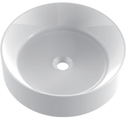 Round Solid Surface Above-Counter Vessel Basin, Cylindrical Drum Bowl RSTY450 – Ø450 × 122 mm