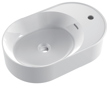 Round Solid Surface Above-Counter Vessel Basin, Cylindrical Drum Bowl RSTY600 – 600 × 370 × 140 mm