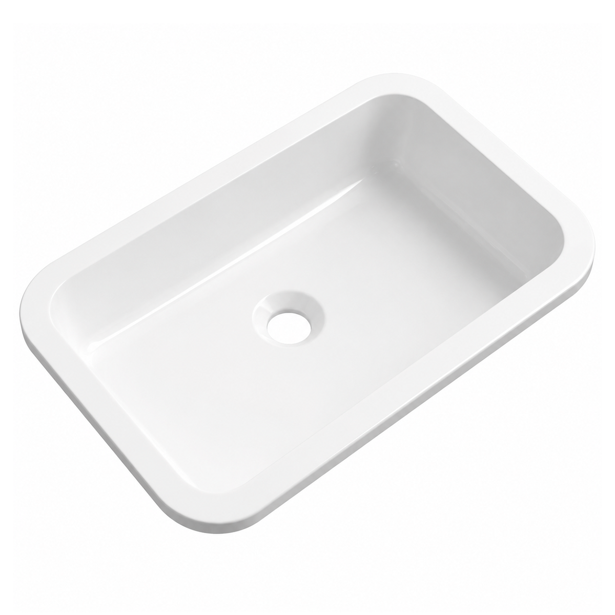 Matte White Solid Surface Rectangular Drop-In Bathroom Basin RSW500 – 560 × 360 × 140 mm