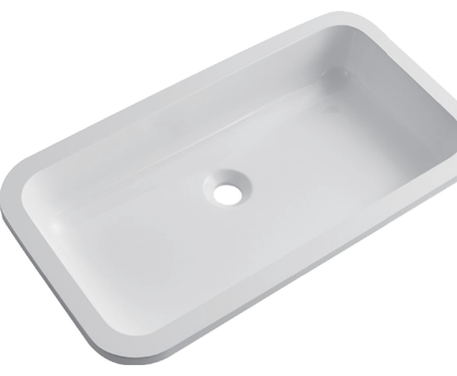 Matte White Solid Surface Rectangular Drop-In Bathroom Basin RSW600 – 660 × 360 × 140 mm