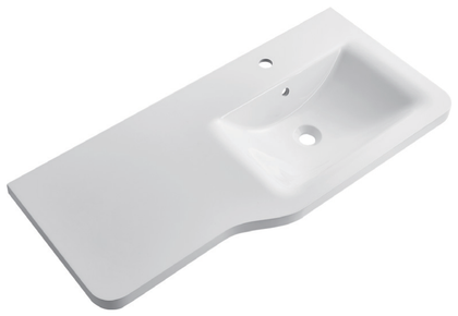 Solid Surface Integrated Oval Vanity-Top Basin, Single Faucet Hole RSY1000-R – 1000 × 460 × 140 mm · Right