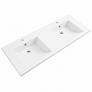 Double Bowl Solid Surface Vanity Top with Integral Sink (1402×540mm) RSZ1402D – 1402 × 540 × 170 mm · Double Bowl