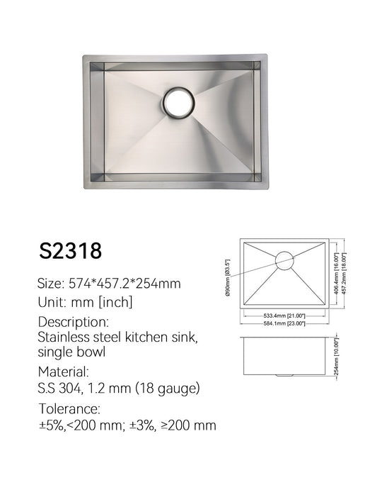 SANIKB Undermount Kitchen Sink S2318
