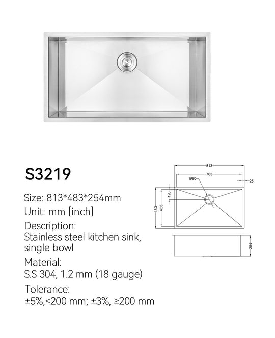 SANIKB Undermount Kitchen Sink S3219