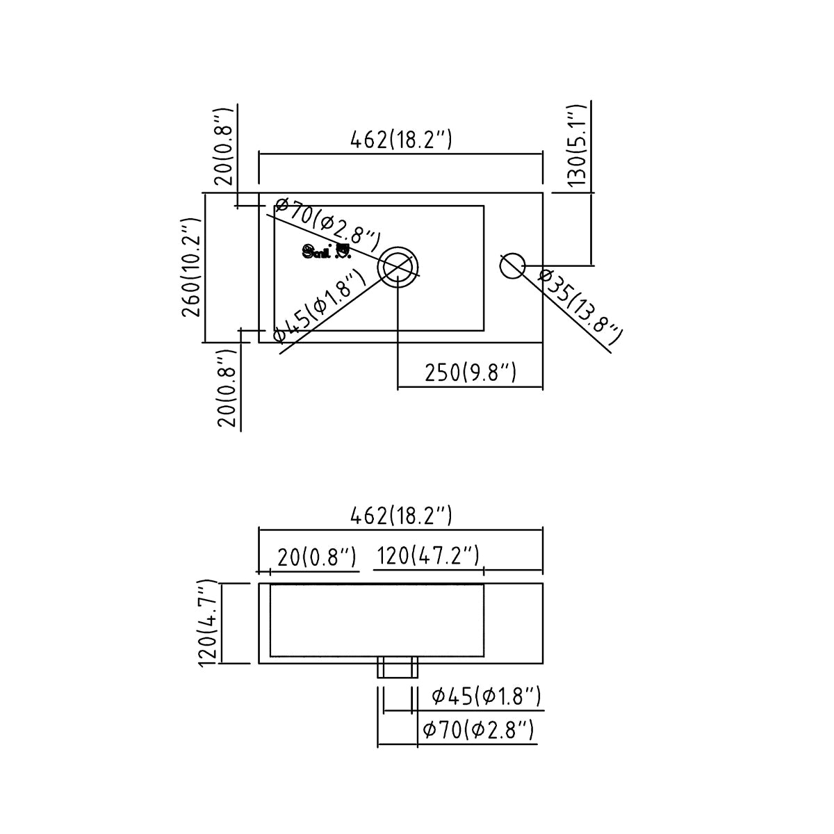 SN050 Series Wall-hung Basin
