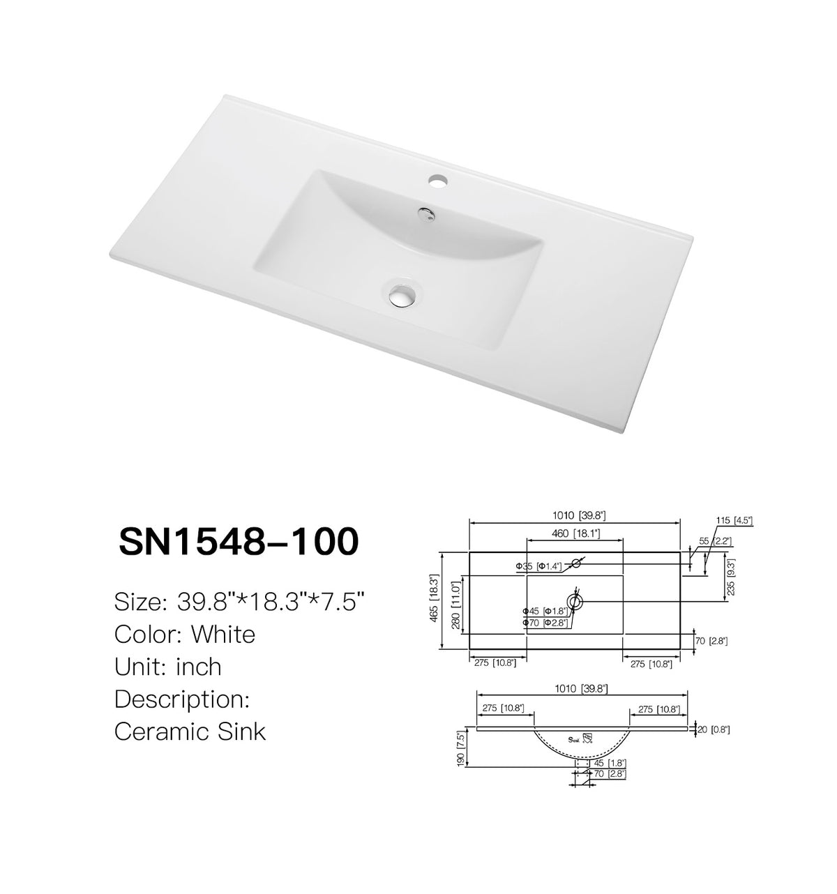 SN1548 Series Cabinet Basin