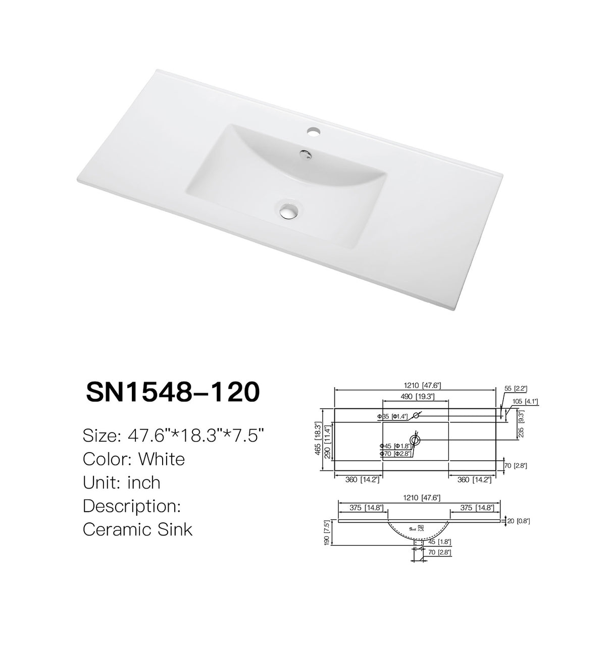 SN1548 Series Cabinet Basin