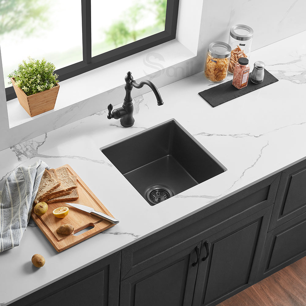 SANIKB SN1818S 18-inch Ceramic Undermount Bar Sink | OEM & Wholesale