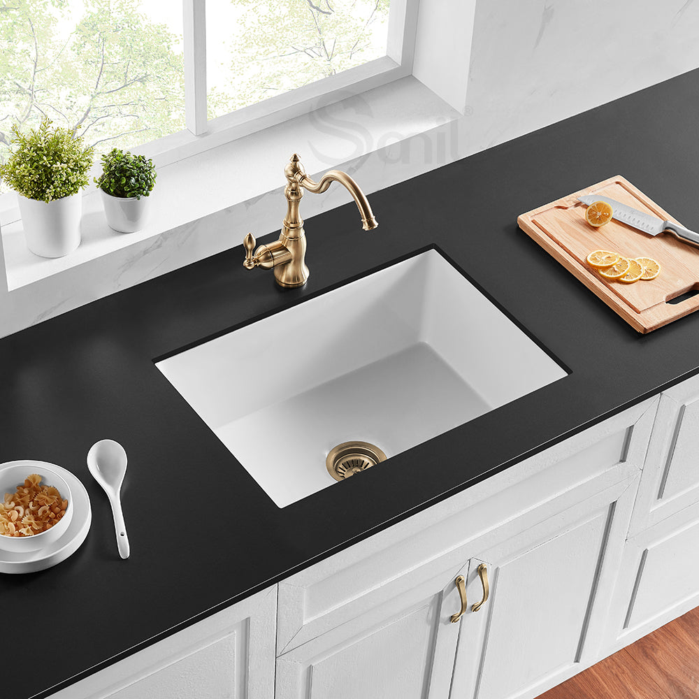 27 Inch Farmhouse Sink White – Apron Front | SANIKB SN2719S