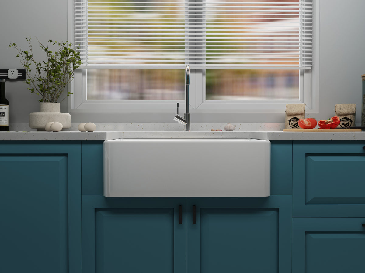 SANIKB SN3018 Fireclay 30 Inch Apron Front Utility Kitchen Sink