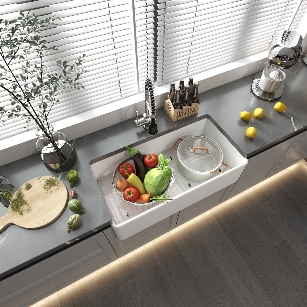 Black Farmhouse Kitchen Sink – Deep Farmhouse Kitchen Sink | SANIKB SN3618