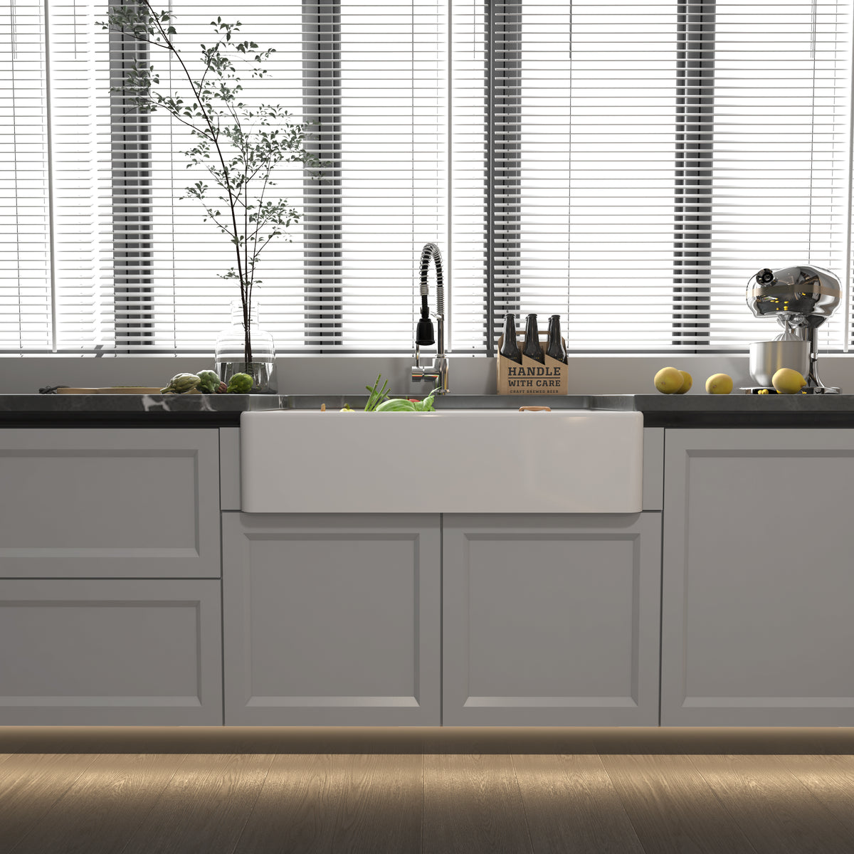 Black Farmhouse Kitchen Sink – Deep Farmhouse Kitchen Sink | SANIKB SN3618