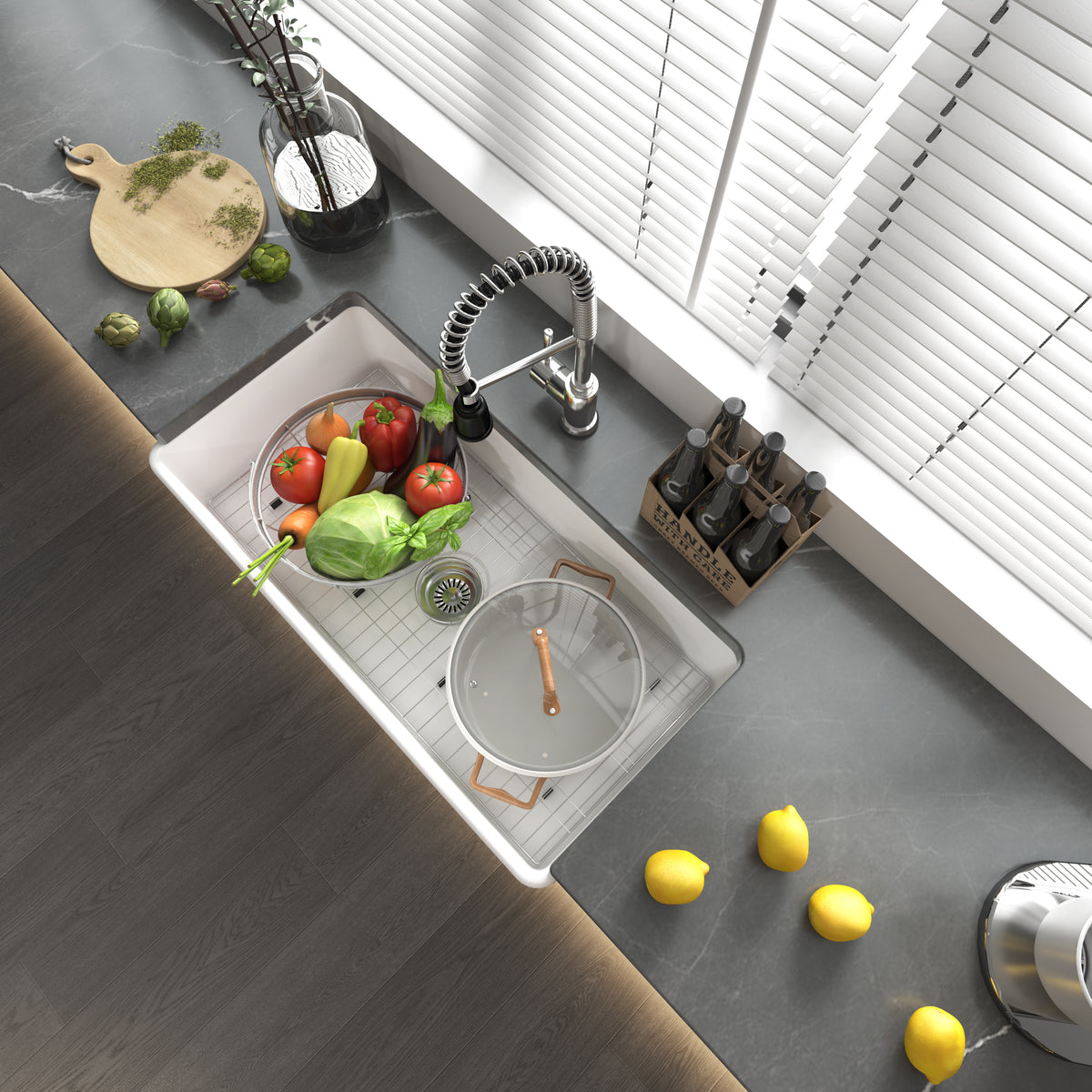 Black Farmhouse Kitchen Sink – Deep Farmhouse Kitchen Sink | SANIKB SN3618