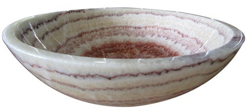Round natural stone beige bathroom vessel basin SP081