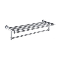 Wall-Mounted Brushed Nickel Towel Rack with Bar