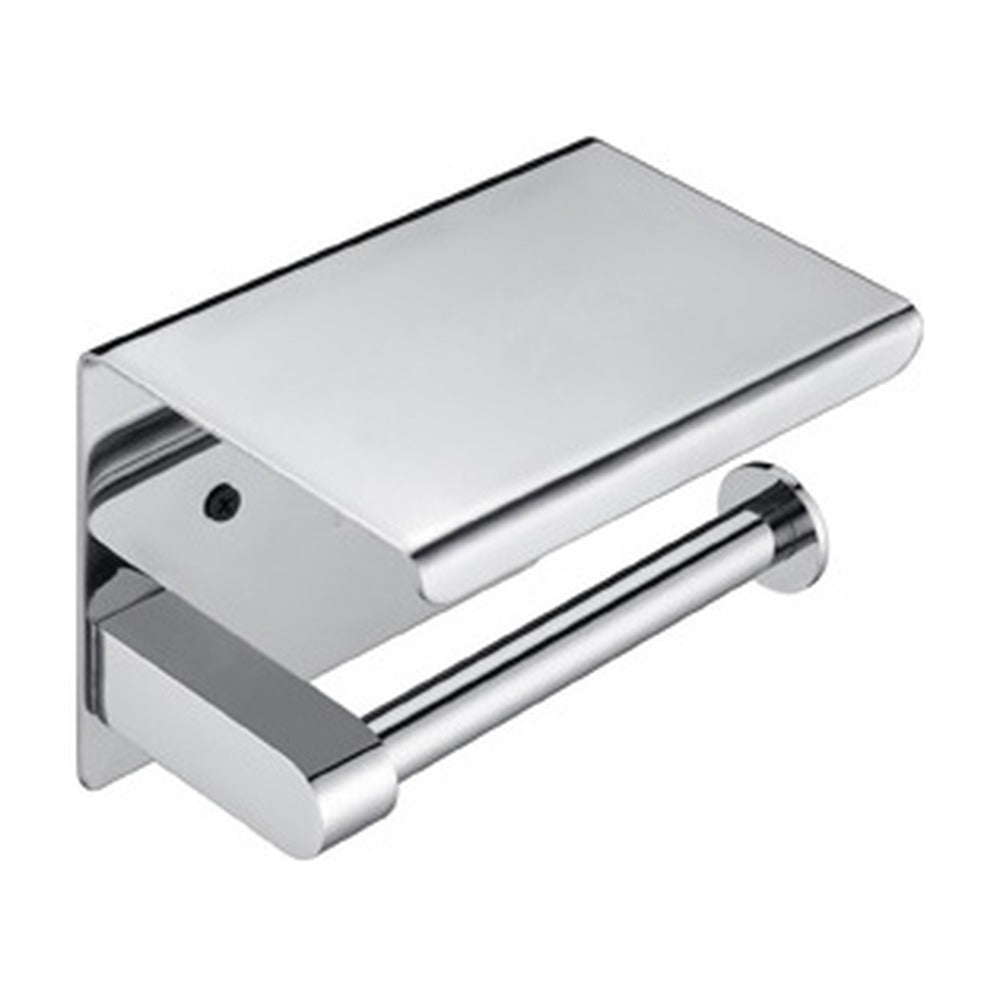 Brushed Nickel toilet paper holder with shelf — SANIKB bathroom hardware