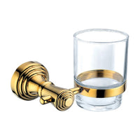 Wall-Mounted Polished Gold Tumbler Holder