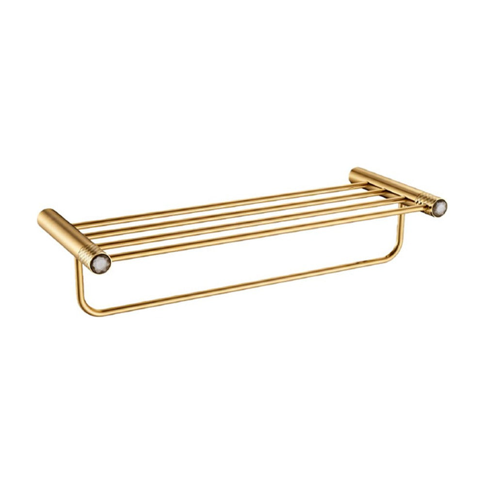Brushed Gold towel rack with bar — SANIKB bathroom hardware