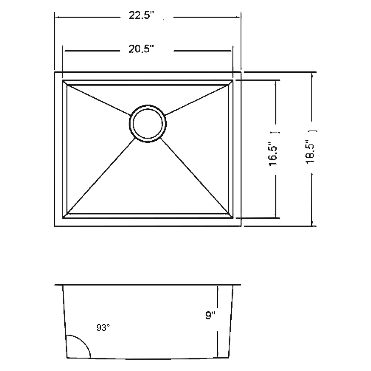 SANIKB 22189R-T dimension drawing