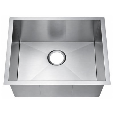 SANIKB 22189R-T — 93-Degree Sharp Edge Single Bowl Undermount Stainless Steel Sink 22.5x