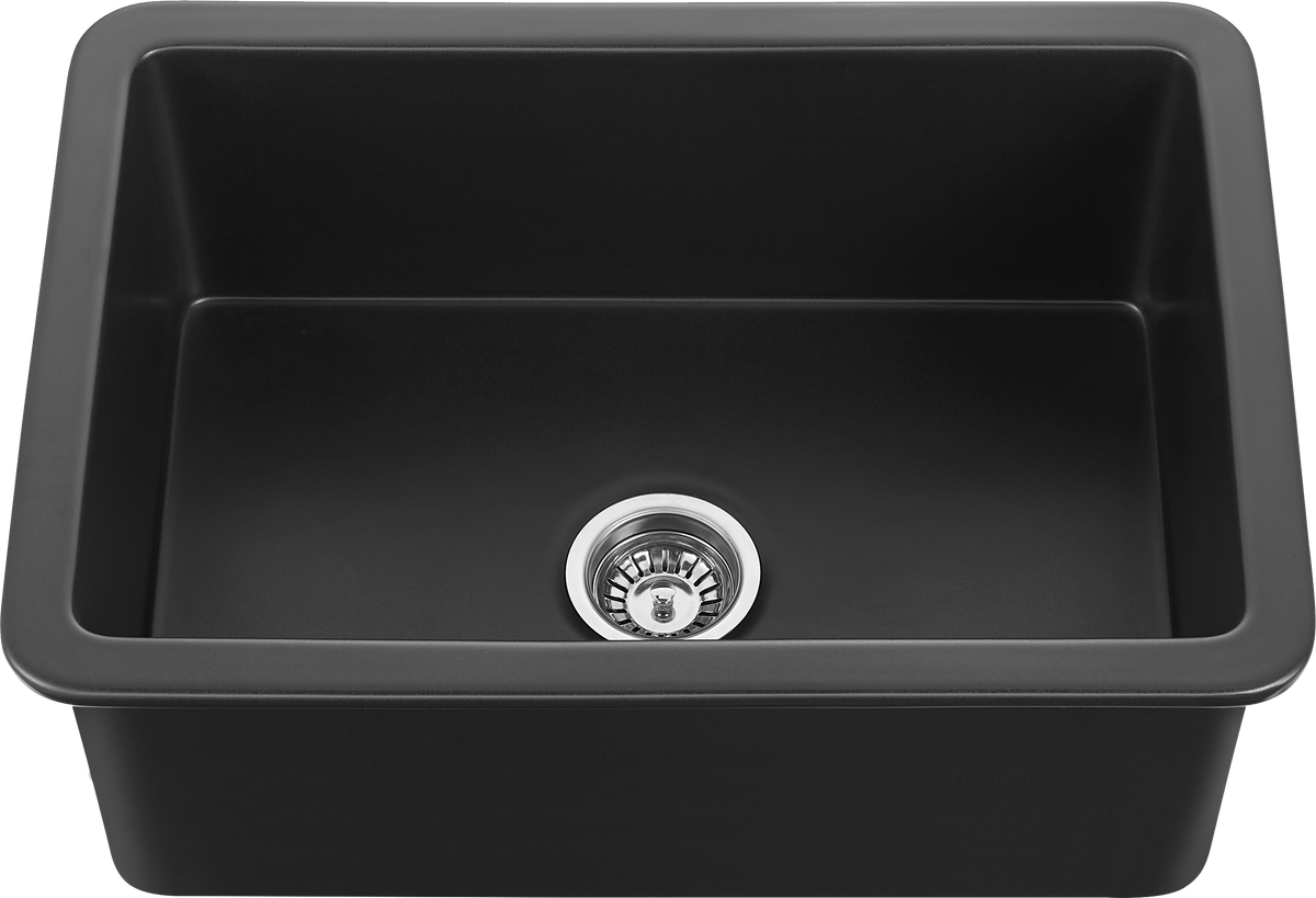 24 inch matte black smooth fireclay kitchen sink SN2419S