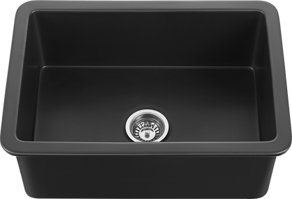24 inch matte black smooth fireclay kitchen sink SN2419S