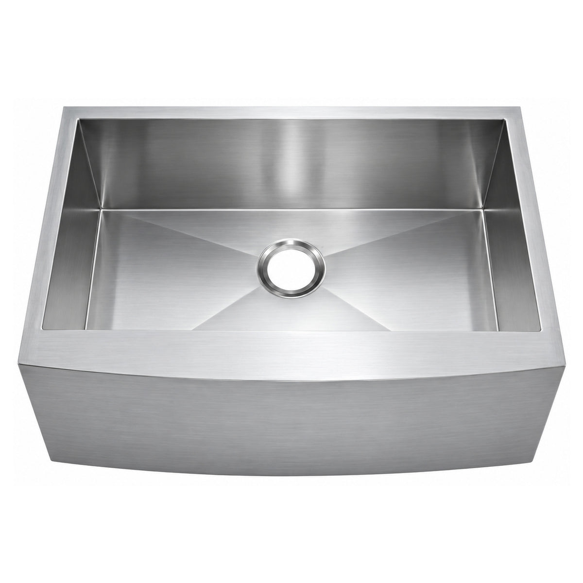 SANIKB 242010S — Compact 24-Inch Apron Front Farm Sink, 22x16 Zero-Radius Single Bowl