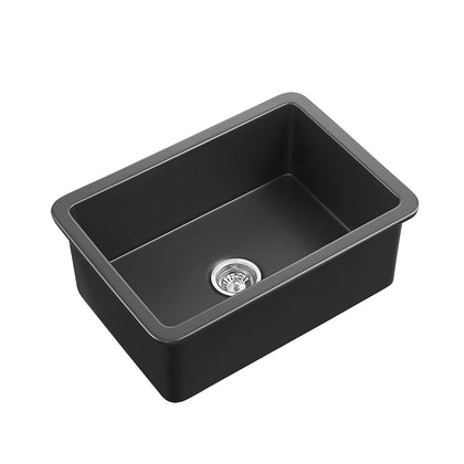 27 inch single bowl smooth fireclay farmhouse apron sink - SANIKB SN2719S