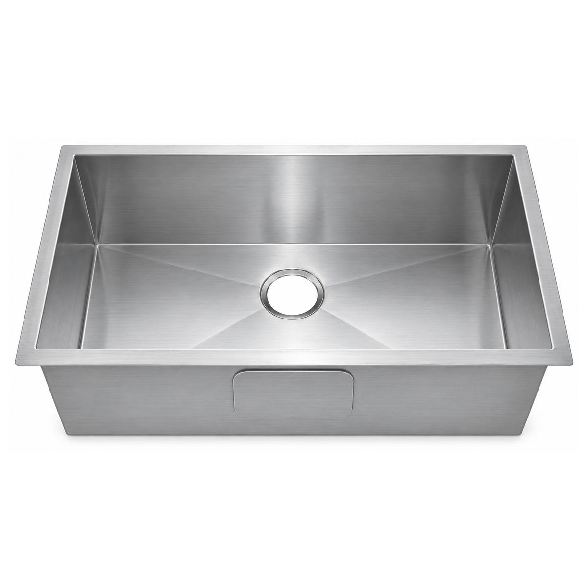 SANIKB 301810S — Zero-Radius 30x18 Undermount Single Bowl Kitchen Sink, 28-Inch Basin