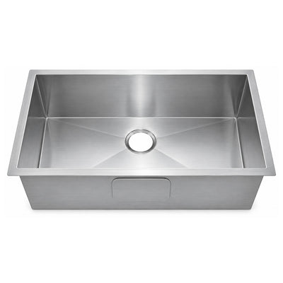 SANIKB 301810S — Zero-Radius 30x18 Undermount Single Bowl Kitchen Sink, 28-Inch Basin