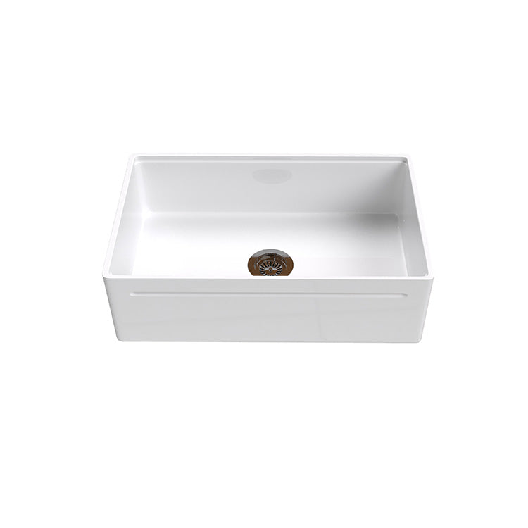 33 inch single bowl reversible workstation fireclay farmhouse sink - SANIKB SN101W3320