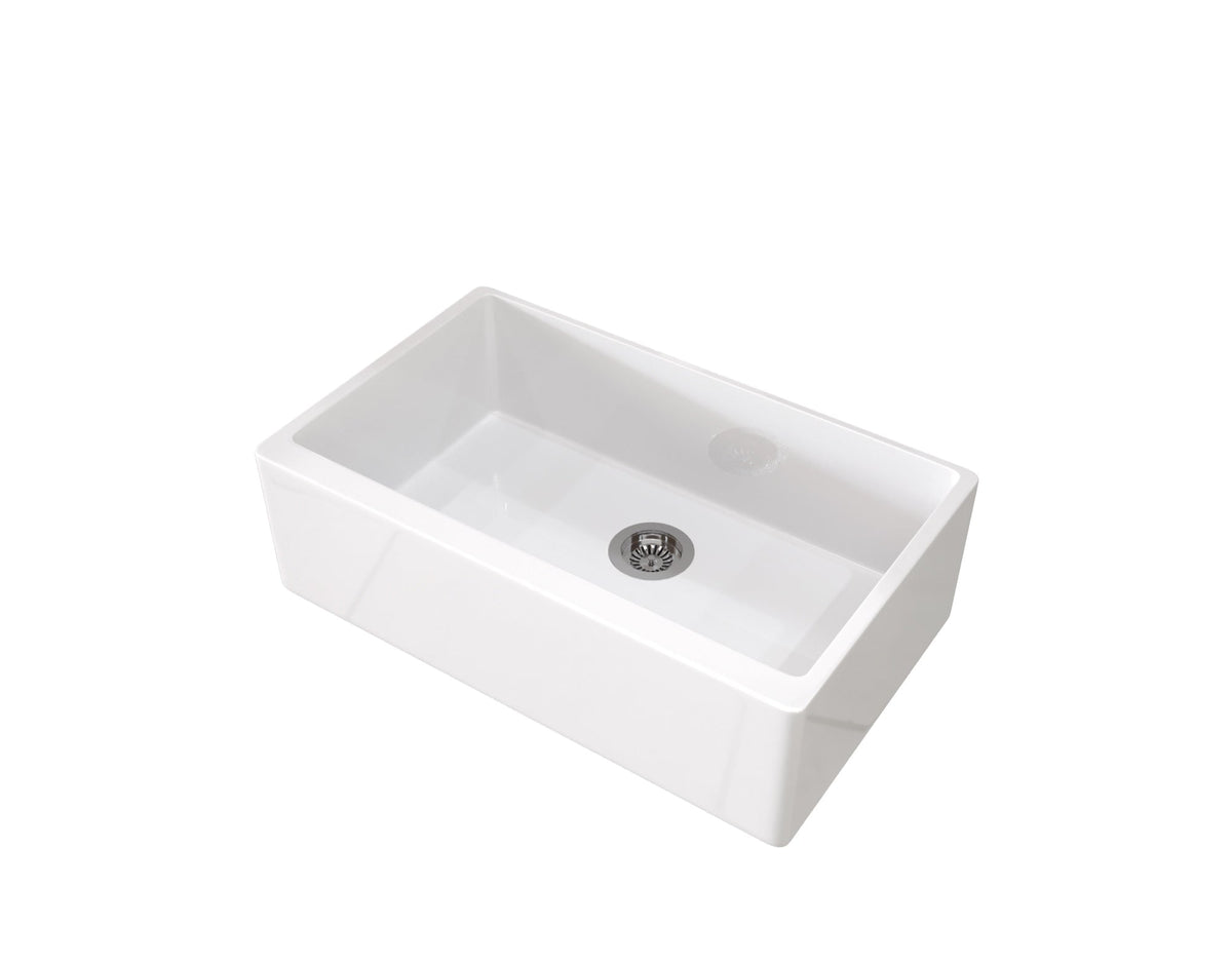 SN106-3320 smooth apron fireclay sink top view