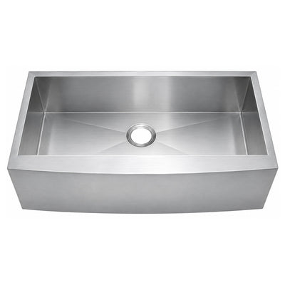SANIKB 332010S — Lustrous Satin Zero-Radius Apron Farmhouse Sink 33x20, 10-Inch Deep
